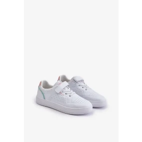 Detské tenisky z ekokože na suchý zips Big Star White