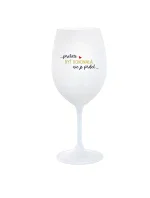 ...PRETOŽE BYŤ DOKONALÁ NIE JE PRDEL... - biely pohár na víno 350 ml ...PRETOŽE BYŤ DOKONALÁ NIE JE PRDEL... - biely pohár na víno 350 ml