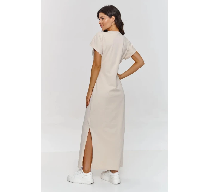 Denní šaty model 21092461 béžové - Makadamia Denní šaty model 21092461 béžové - Makadamia