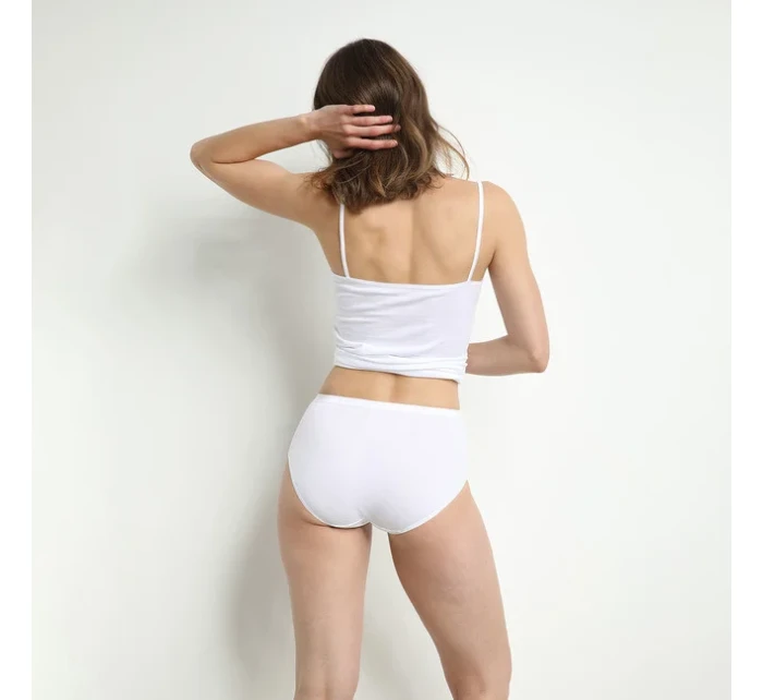 Dámske bavlnené nohavičky 2 ks DIM COTTON BIO MIDISLIP 2x - DIM - biela