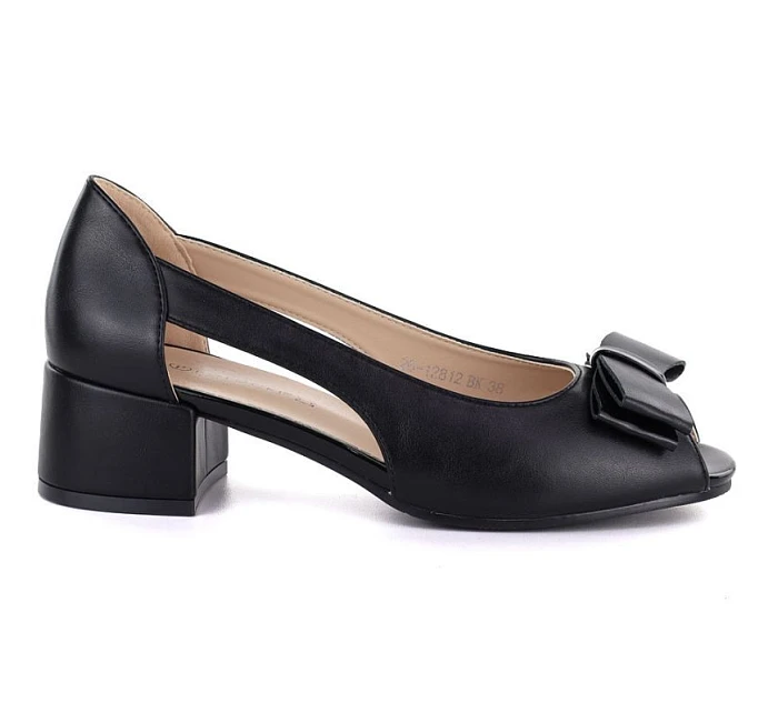 lodičky s otevřenou špičkou a mašlí černé Potocki model 22099435