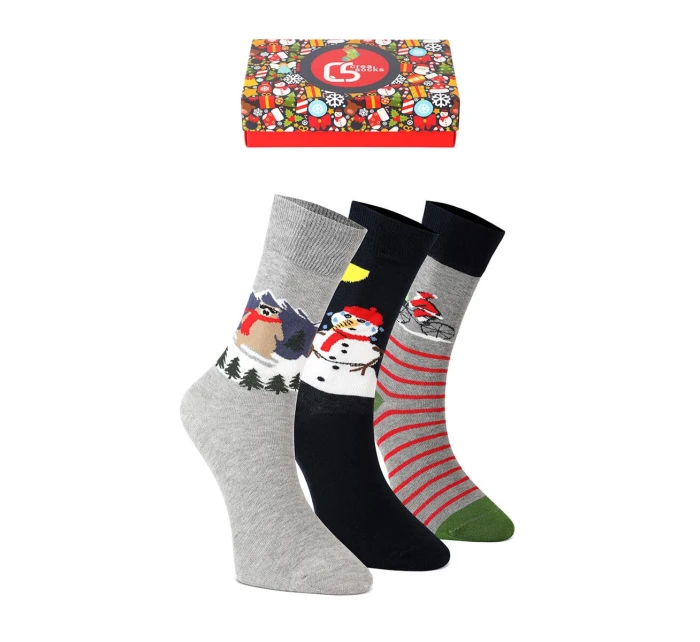 Vianočné unisex ponožky ako darček - sada 3 párov mix farieb Vianočné unisex ponožky ako darček - sada 3 párov mix farieb