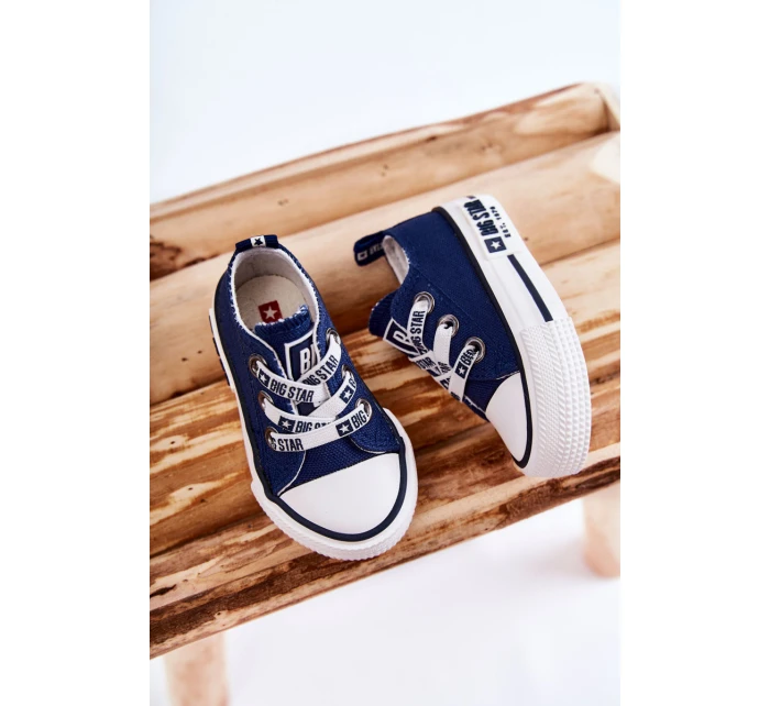 Dziecięce Materiałowe Trampki BIG STAR KK374050 Granatowe