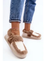 Damskie Kapcie Z Futerkiem Beżowe Sailey