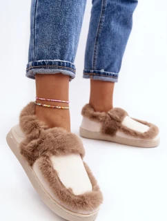 Damskie Kapcie Z Futerkiem Beżowe Sailey