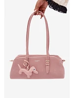 Kabelka z imitace semiše s přívěskem růžová model 22111596 - Flora&Co