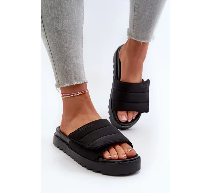 Dámske papuče na platforme Big Star Black