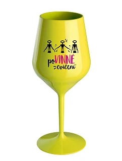 VYŽADOVANÉ TRIEDENIE - žltý nerozbitný pohár na víno 470 ml