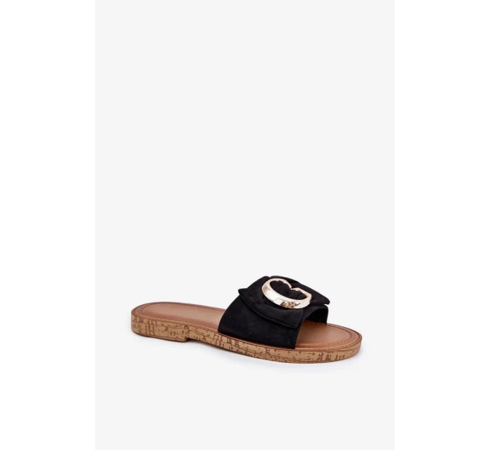 Dámské pantofle model 21752776 Černá s hnědou Step in style - Inello