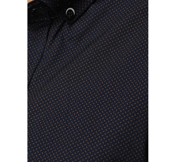 Pánska tmavomodrá vzorovaná košeľa slim fit FashionStreet DX2691