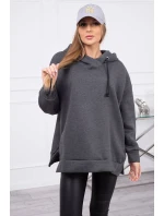 Zateplená mikina so zipsom na boku grafitová Zateplená mikina so zipsom na boku grafitová