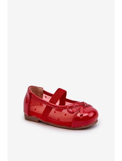 Dětské balerínky s mašlí červené model 21663173 - Boto Dětské balerínky s mašlí červené model 21663173 - Boto