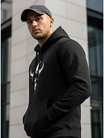 Pánska mikina s potlačou lebky býka čierna FashionStreet NX0060B Pánska mikina s potlačou lebky býka čierna FashionStreet NX0060B