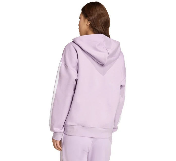 Dámska fleecová mikina adidas Essentials 3-Stripes s kapucňou a zipsom fialová JY3080 Dámska fleecová mikina adidas Essentials 3-Stripes s kapucňou a zipsom fialová JY3080