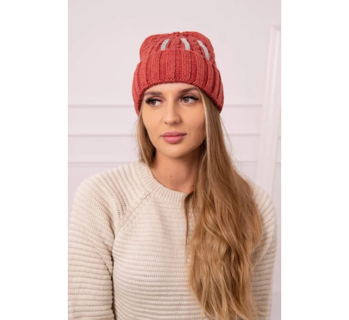 Dámská čepice Selena model 18752223 červená - K-Fashion Dámská čepice Selena model 18752223 červená - K-Fashion