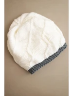 Dámská zimní čepice z vlny s vzorem bílá model 21782981 - K-Fashion