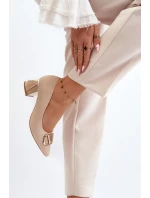 Eleganckie Czółenka Z Ozdobą Laura Messi 2740 Beżowe