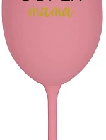 SUPER MOM - ružový pohár na víno 350 ml