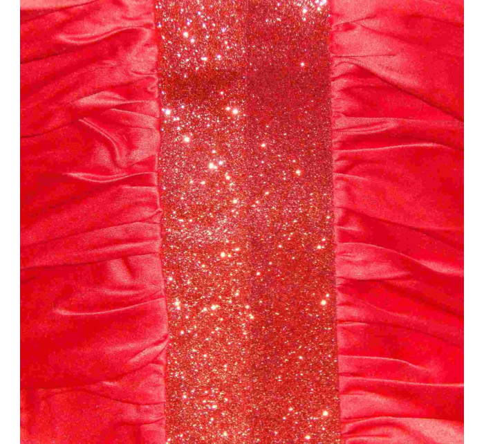 Dámské a společenské šaty zdobené pruhy krátké červené Červená model 15042346 - OEM