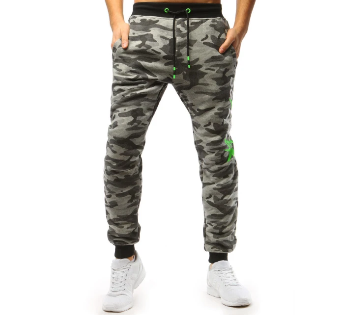 Pánske svetlosivé teplákové nohavice moro UX3509