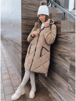 Dámska zimná bunda oversize MELODY s kapucňou béžová FashionStreet TY3990 Dámska zimná bunda oversize MELODY s kapucňou béžová FashionStreet TY3990