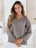 Dámský svetr s výstřihem do V šedý Dstreet model 21991008 - FashionStreet