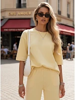 komplet damski z krótkim rękawem żółty model 22194542 - FashionStreet