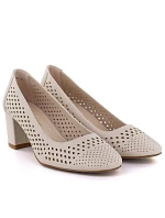 Béžové ažurové lodičky Sergio model 22078978 - LEONE Béžové ažurové lodičky Sergio model 22078978 - LEONE