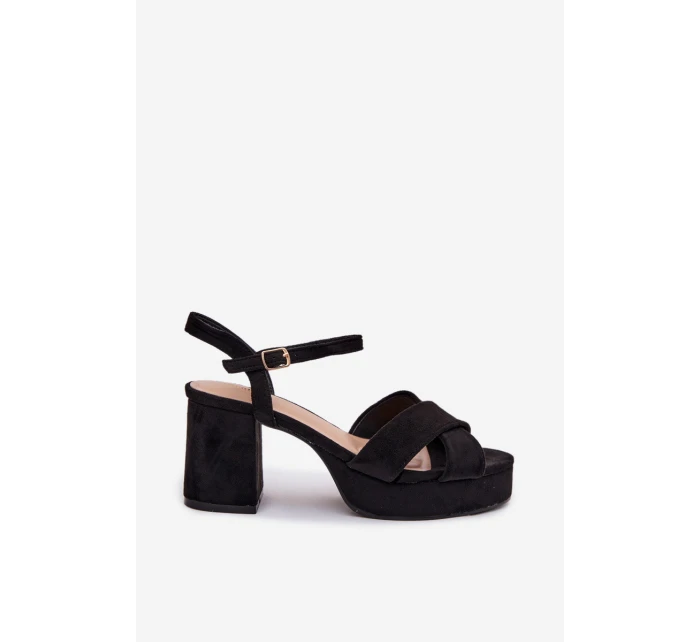 Dámské sandály na podpatku Černé Janelia Dámské sandály na podpatku Černé Janelia