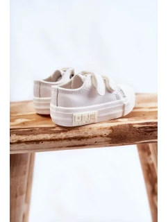 Dětské kožené tenisky na suchý zip BIG STAR KK374091 Bílá