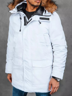 Pánska zimná bunda s kapucňou, biela Dstreet TX4322