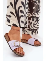 Dámske papuče s prackou na korkovej platforme - lila Zavira Dámske papuče s prackou na korkovej platforme - lila Zavira