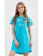 Dámská noční košile s krátkým rukávem model 17613386 - Vienetta Dámská noční košile s krátkým rukávem model 17613386 - Vienetta