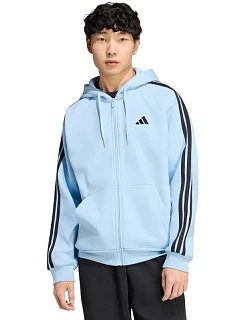 Pánská mikina adidas Essentials 3-Stripes Fleece Full-Zip Hoodie, modrá KY4143