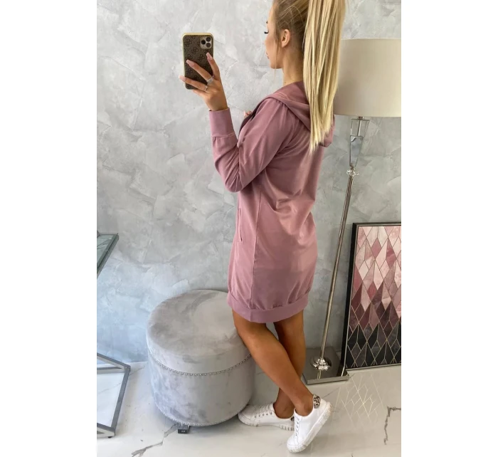 Mikina s kapucňou tmavo ružová