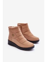 Śniegowce Damskie Ocieplane Beżowe Helis