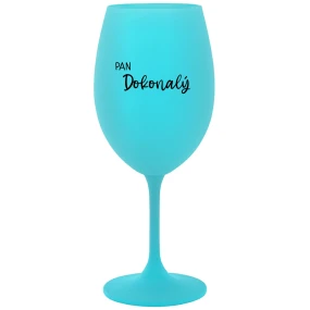 PAN DOKONALÝ - tyrkysová sklenice na víno 350 ml PAN DOKONALÝ - tyrkysová sklenice na víno 350 ml