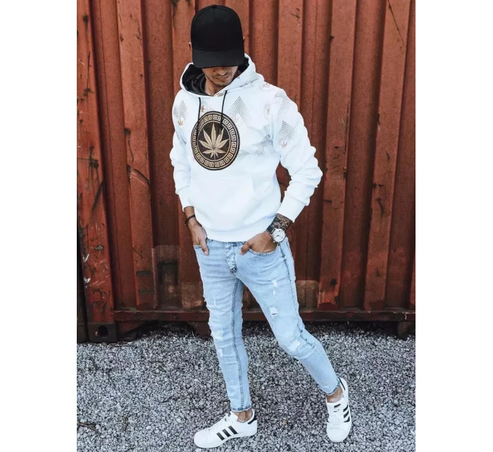 Pánská bílá mikina s potiskem Dstreet model 21965643 - FashionStreet Pánská bílá mikina s potiskem Dstreet model 21965643 - FashionStreet