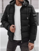 Pánská prošívaná zimní bunda s kapucí černá Dstreet model 21980218 - FashionStreet Pánská prošívaná zimní bunda s kapucí černá Dstreet model 21980218 - FashionStreet