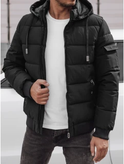 Pánská prošívaná zimní bunda s kapucí černá Dstreet model 21980218 - FashionStreet
