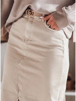 Džínová maxi sukně s rozparkem béžová Dstreet model 21985316 - FashionStreet