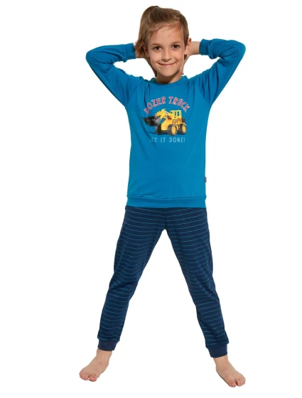 Chlapčenské pyžamo 478/117 Nákladné auto s buldozérom - CORNETTE Chlapčenské pyžamo 478/117 Nákladné auto s buldozérom - CORNETTE