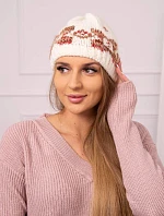 Dámska čiapka Otylia K387 ecru+red