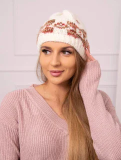 Dámska čiapka Otylia K387 ecru+red