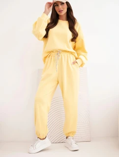 Dámsky maslový set s voľnou mikinou a nohavicami so žltou farbou LOVE