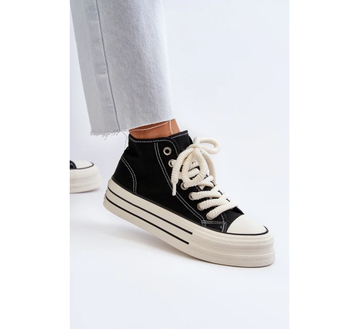 Dámské tenisky na platformě černé model 21652279 - Boto Dámské tenisky na platformě černé model 21652279 - Boto