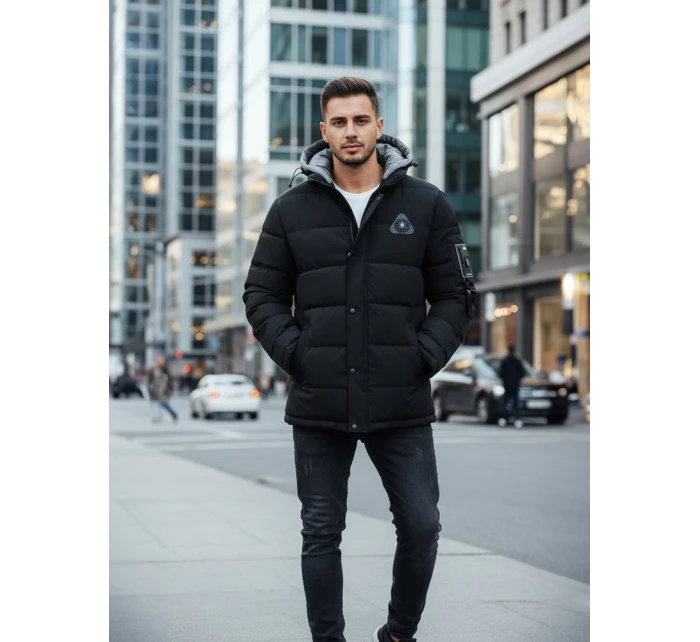 Pánská zimní bunda s kapucí černá Dstreet model 21993599 - FashionStreet