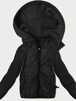 Dámska krátka bunda s pletenou kapucňou J Style čierna (16M9236-392)
