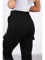 Bavlnené nohavice cargo čierne