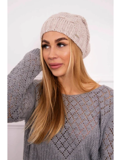 Fleecová čiapka Justyna K253 light beige
